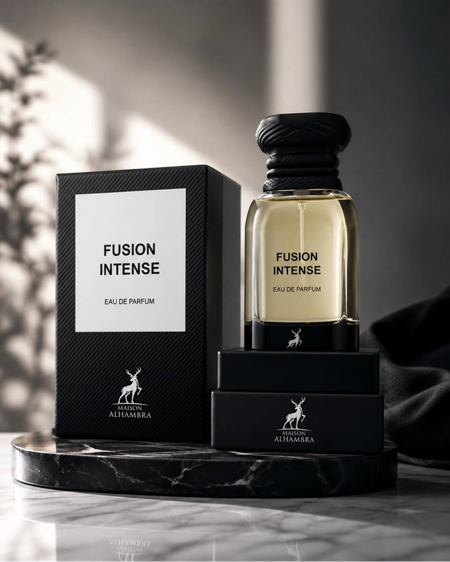 ادکلن مردانه ۸۰ میل الحمبرا fusion intense رایحه تامفورد فابیولس