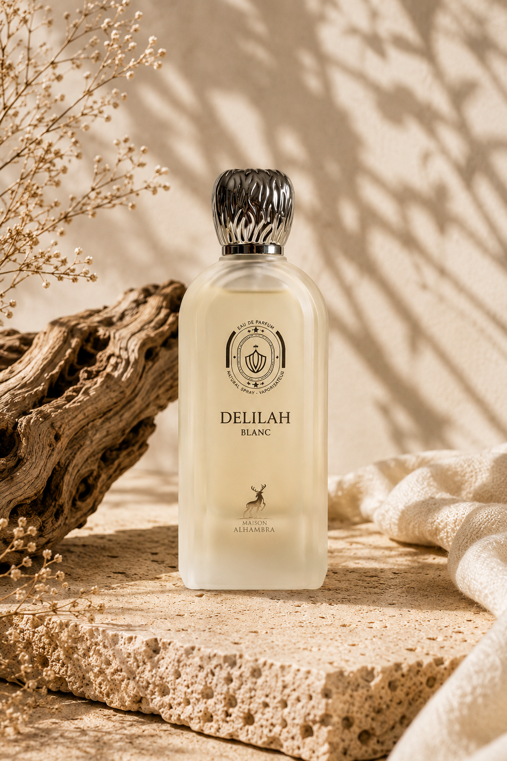 ادکلن زنانه ۱۰۰میل الحمبرا مدل دلیله بلانک رایحه پارفوم د مارلی والایا (Valaya Parfums de Marly)
